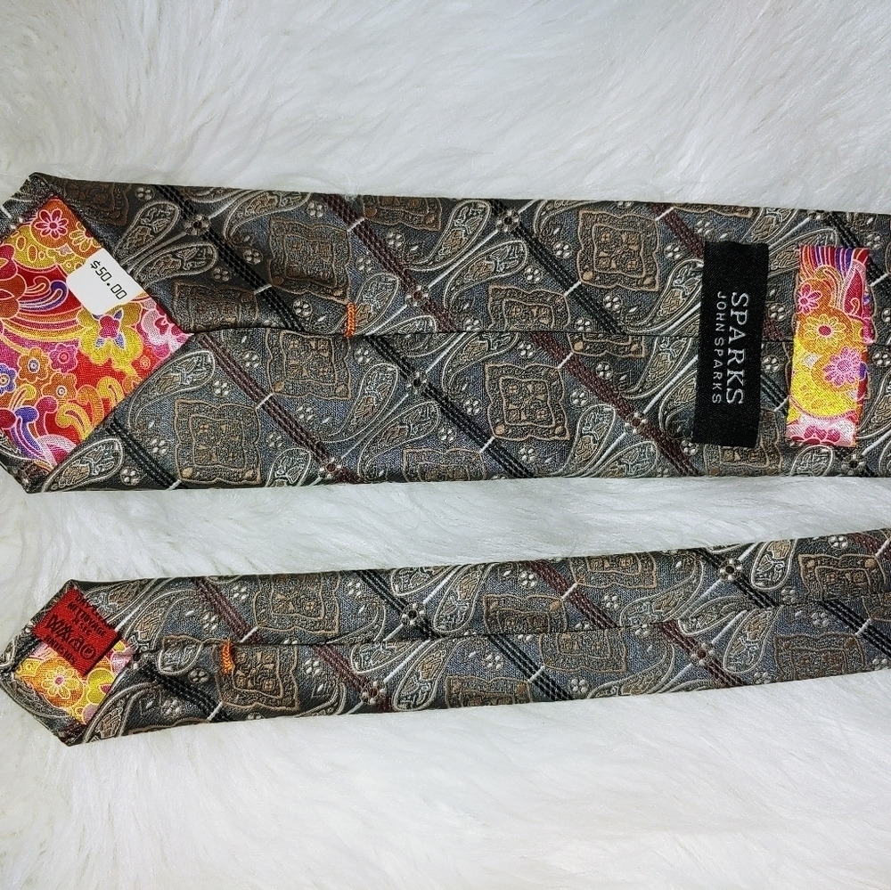 NWT John Sparks Paisley Tie 60" - Picture 3 of 5